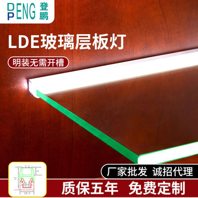 LED Modern Alüminyum Tek Cam Raf Işığı Sıcak Beyaz Doğal Işıklarla