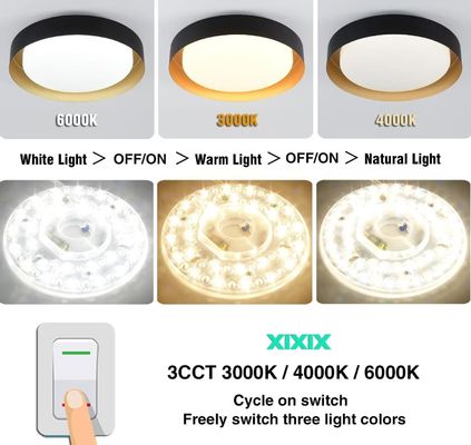 Dia125mm Yuvarlak Pcb Board 4.9' 'LED Retrofit Light Kit 22W Renkli 3CCT 3000K/4500K/6000K CRI90 Tavan Fan Işık Yerine Panel PCB Tavan Işık LED Retrofit Kit120V 2200LM
