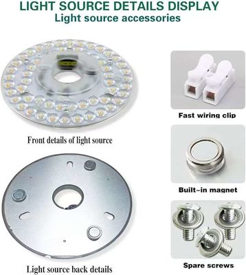Dia125mm Yuvarlak PCB Taşıma 4.9' 'LED Retrofit Light Kit 22W Renk 3000K/4500K/6000K CRI90 Tavan Fan Işık Yer değiştirme Panel PCB için,Tavan Işık LED Retrofit Kit,120V 2200LM,