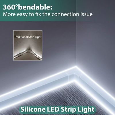 Beyaz LED Çizgi Işıklar 16.4ft/5m Neon Işık Çizgi 12V Flex Su geçirmez Neon LED Çizgi Silikon LED Neon İp Işık Mutfak Yatak Odası İç Açık Dekorasyon Güç Adaptörü dahil değildir