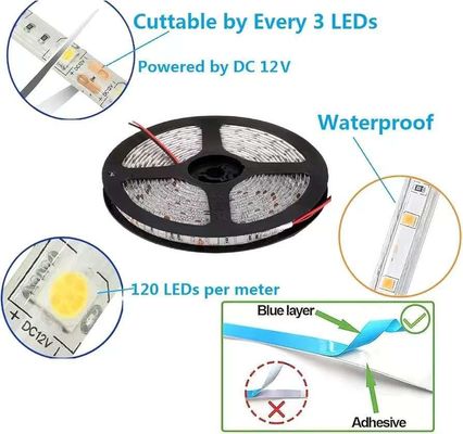 Esnek LED Çizgi Işıklar 600 Birim LED Çizgiler Su geçirmez 12 Volt LED Işık Çizgileri Paketi 16.4ft/5m Tatil Ev Partisi İç Açık Dekorasyon Su geçirmez Beyaz 1 Paket
