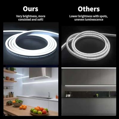16.5FT / 5 Meter Lekesiz Silikon LED Kanal Sistemi Sütlü Beyaz Kapaklı Esnek Tüp 12mm Su geçirmez LED Şerit Işığı için Daha Geniş Yol USC7 WW