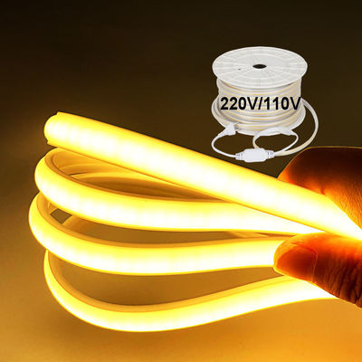 110V 220V Su geçirmez COB PVC yapıştırıcı ile LED ışık şeridi özelleştirilebilir Mavi / Buz Mavi / Beyaz / Yeşil / Mor / Altın / Pembe