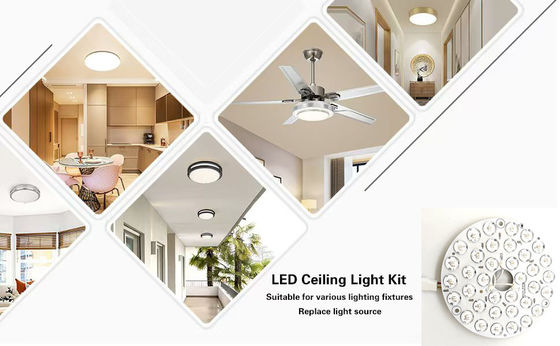Yüksek Lumen 230V 15W 110MM 36V 3CCT yedek parça tavan fanı PCB Board sürücüsü Daha az LED modülleri karartma ve renk ayarlama