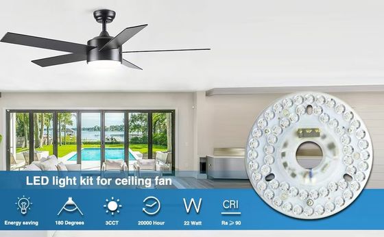 5CCT 18W/24W DIP Değiştirici Cadı Gücüyle Tavan Işık Ventilatörü LED Modülü 120V Tavan Ventilatörü Panel Retrofit Kit DOB Modülleriyle