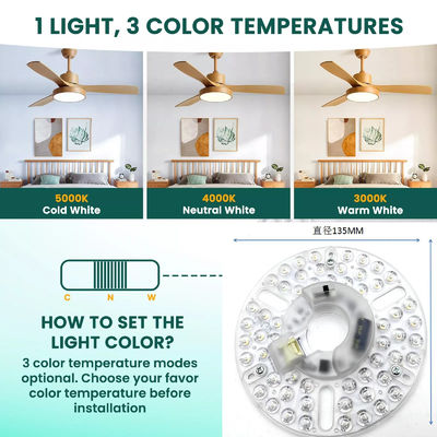 5CCT 18W/24W DIP Değiştirici Cadı Gücüyle Tavan Işık Ventilatörü LED Modülü 120V Tavan Ventilatörü Panel Retrofit Kit DOB Modülleriyle