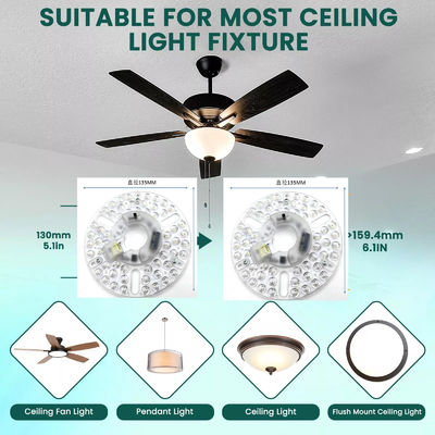 5CCT 18W/24W DIP Değiştirici Cadı Gücüyle Tavan Işık Ventilatörü LED Modülü 120V Tavan Ventilatörü Panel Retrofit Kit DOB Modülleriyle