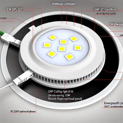 ERP ETL Sertifikalı 24W Yuvarlak LED Panel Işık, Ayarlanabilir CCT ile