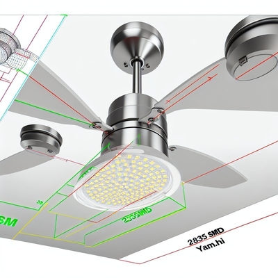 2835SMD LED Tavan Vantilatörü Işık Değişimi - Alüminyum PCB, 3000K Sıcak Beyaz