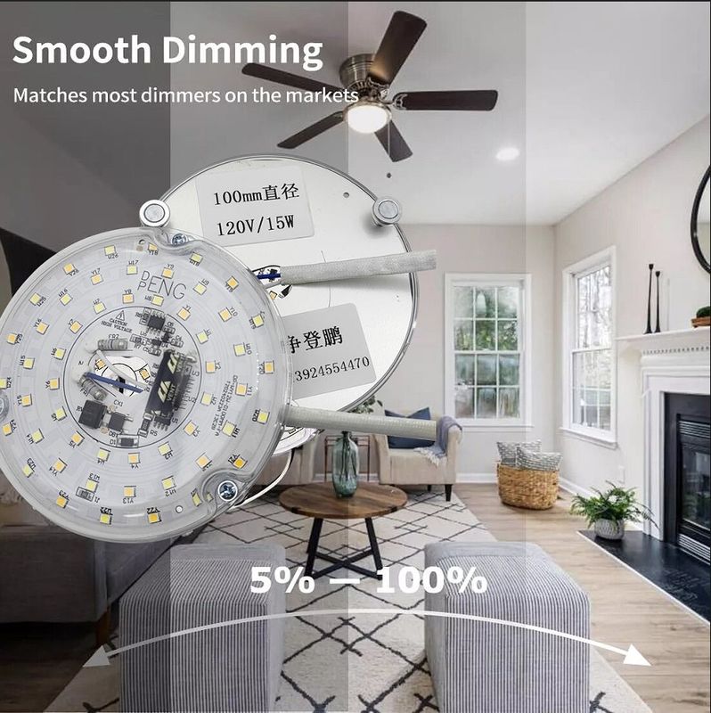 120V 15W Driverless Dia 100mm Led Light For Led Fan Light With ETL Certificate Ceiling Fan Led Light Replacement 120V 15W Driverless Dia 100mm Led Light For Led Fan Light With ETL Certificate Ceiling Fan Led Light Replacement