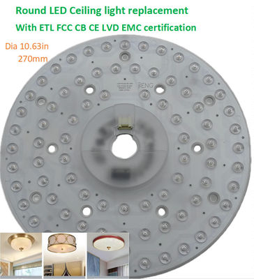 270mm ayarlanabilir yuvarlak LED tavan lambası değiştirme 120v FCC,ETL,CB,CE,LVD,EMC sertifikalı alüminyum